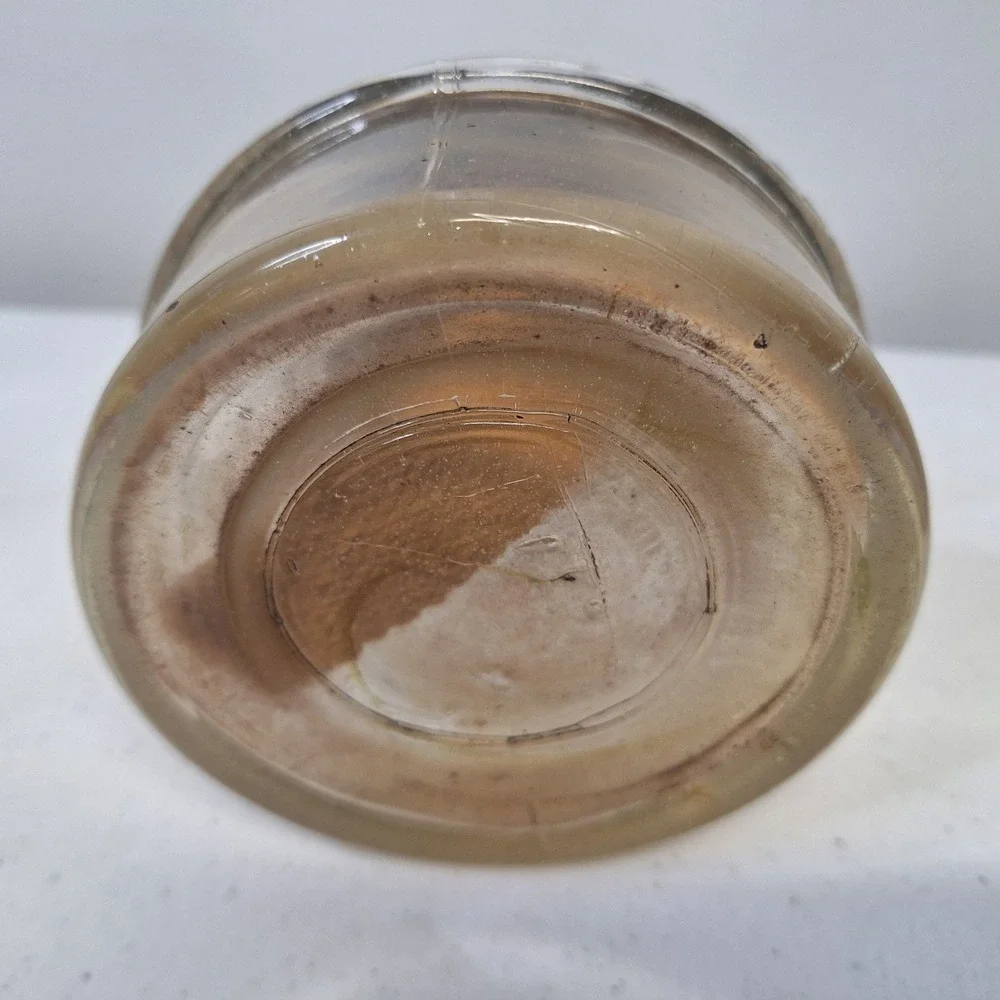Vintage Eagle Oil‎ Lamp Clear Glass Amber Tone Base Kerosene Hurricane